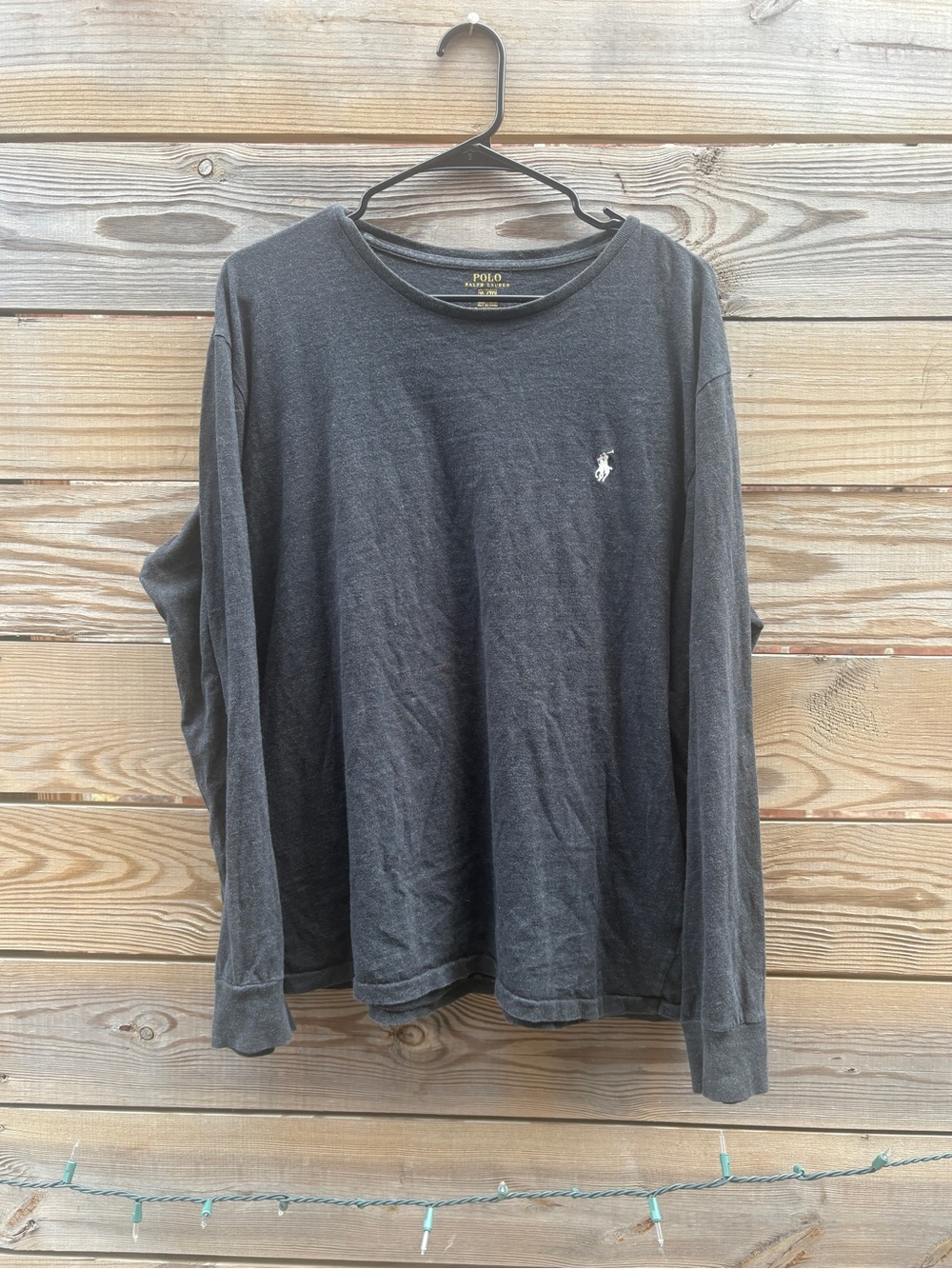Polo by Ralph Lauren Charcoal Long-Sleeve Crewneck Shirt